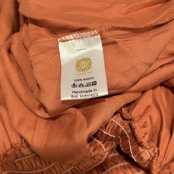 Bali Elf Linnette Mini Dress Copper Color Ruffle Fit Flare Style Cowboy Size XL - Picture 8 of 8
